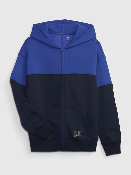 1 of 8 showing, with the color tapestry navy of product Kids VintageSoft Colorblock Hoodie