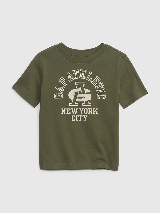 1 of 8 showing, with the color army jacket green of product Kids Gap Athletic Logo T-Shirt