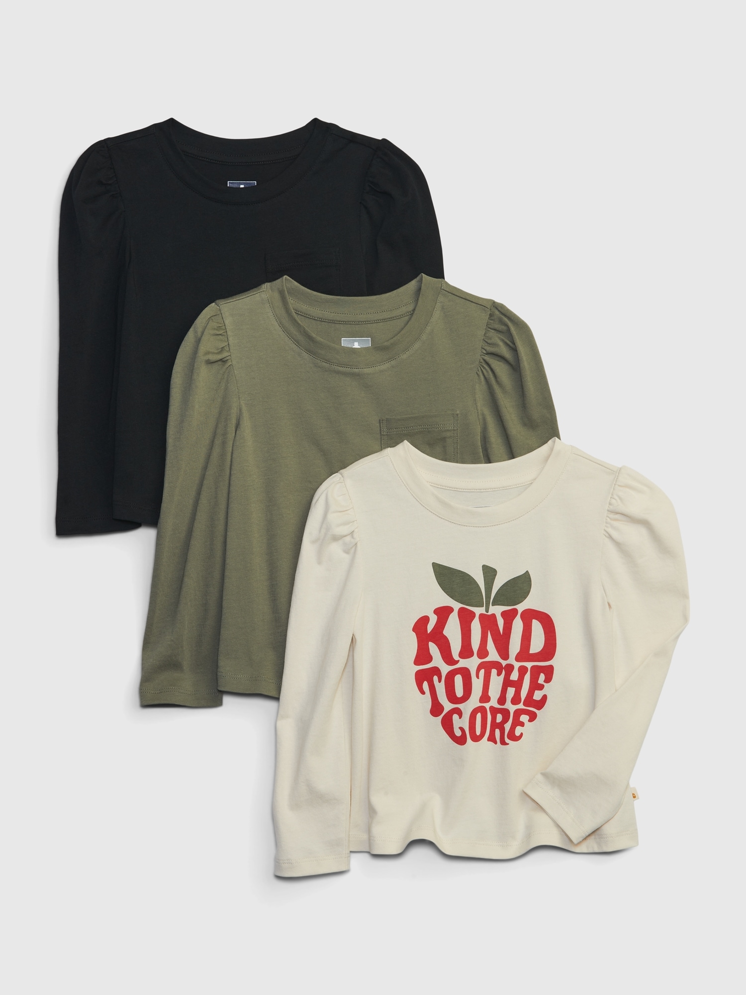 Gap Toddler Organic Cotton Mix and Match Puff Sleeve T-Shirts (3-Pack)