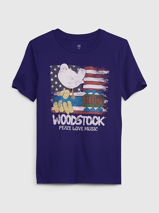 1 of 8 showing, with the color woodstock blue of product Kids Graphic T-Shirt