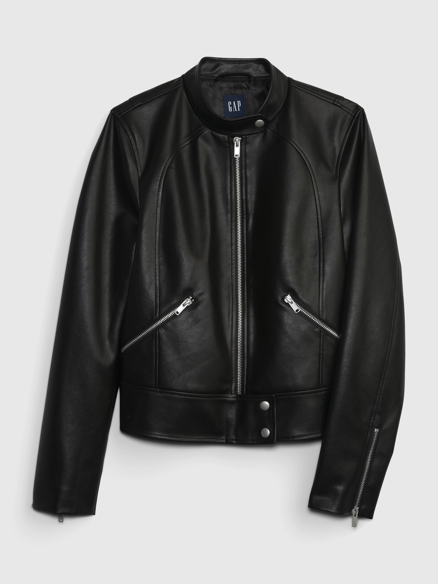 Vegan Leather Cropped Moto Jacket | Gap