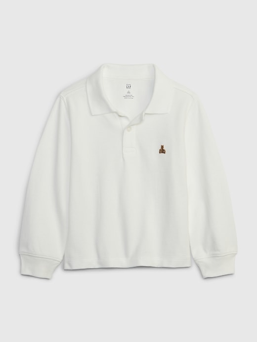 1 of 8 showing, with the color new off white of product Toddler Organic Cotton Pique Polo Shirt