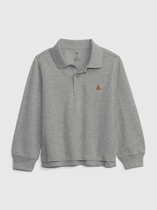 1 of 8 showing, with the color grey heather of product Toddler Organic Cotton Pique Polo Shirt