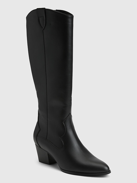 1 of 8 showing, with the color true black of product Tall Western Boots