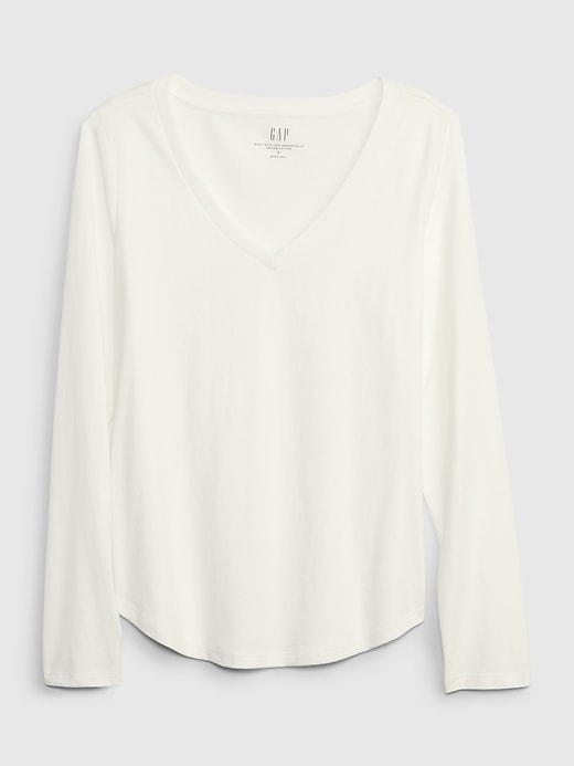 Women Summer Vintage Pure Color V-Neck Cotton T-Shirt