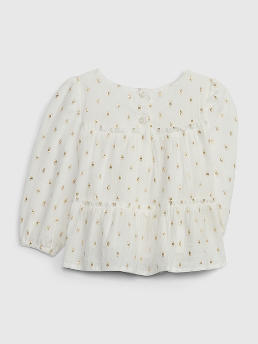 2 of 8 showing, with the color new off white of product Baby Metallic Dot Top