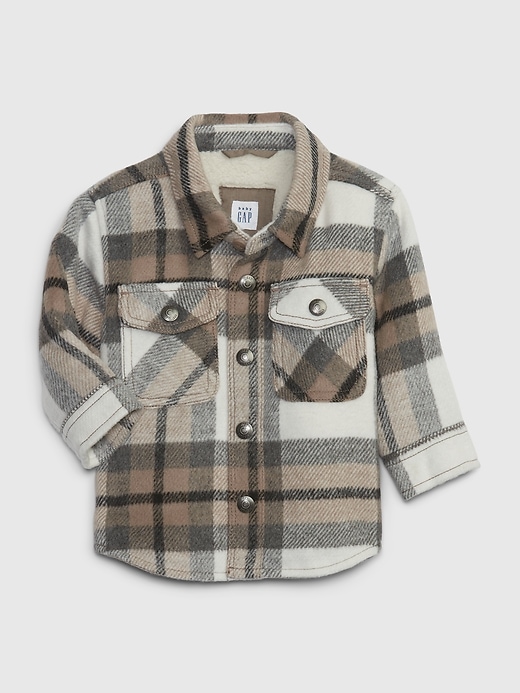 1 of 8 showing, with the color multi plaid of product Baby Plaid Shirt Jacket