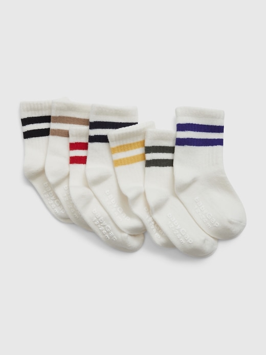 View large product image 1 of 1. Toddler Cotton Stripe Crew Socks (7-Pack)