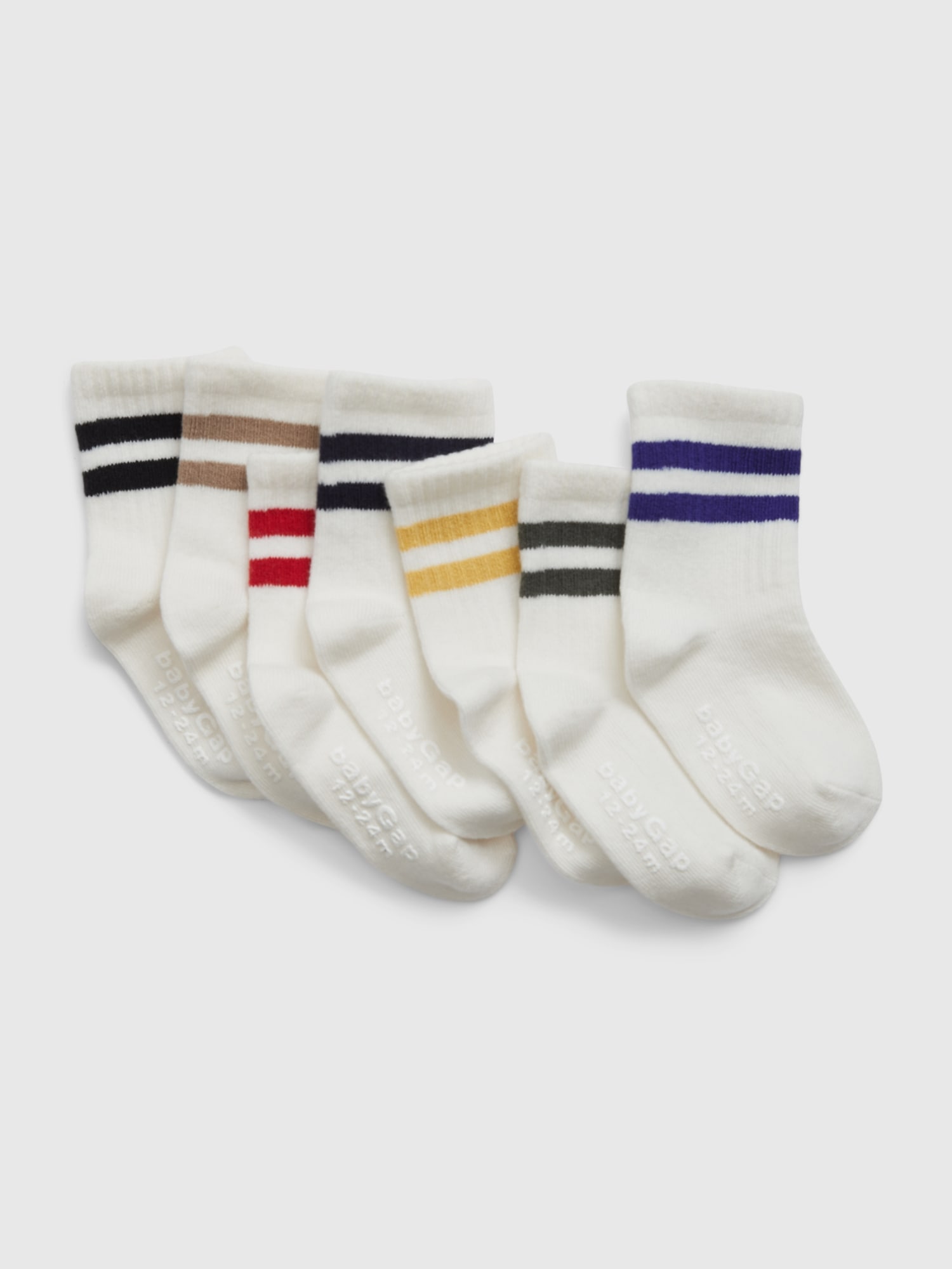 Toddler Organic Cotton Stripe Crew Socks (7-Pack) | Gap