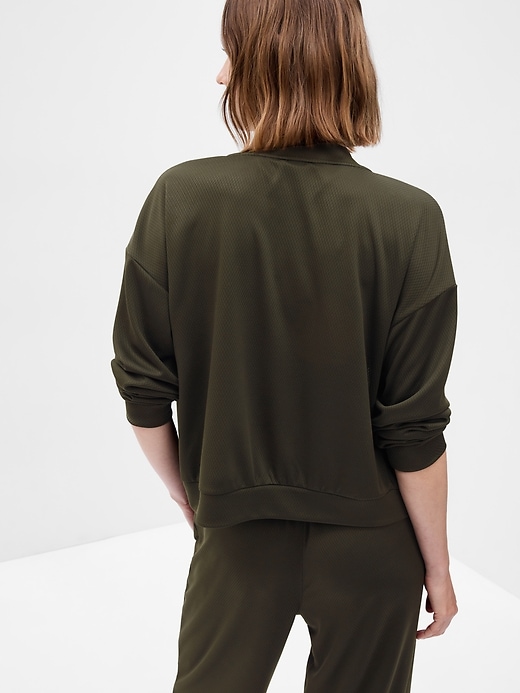 View large product image 2 of 2. GapFit Mesh Bomber Jacket