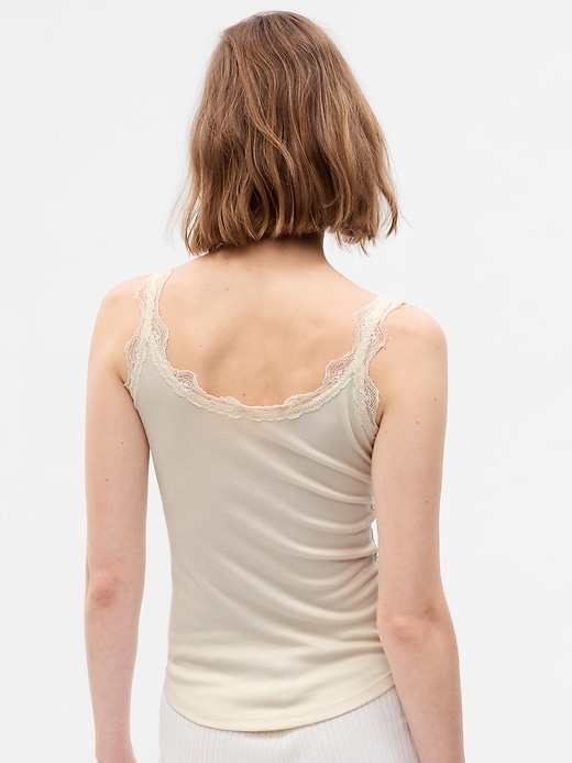 Image number 2 showing, Mini Rib Lace PJ Tank Top