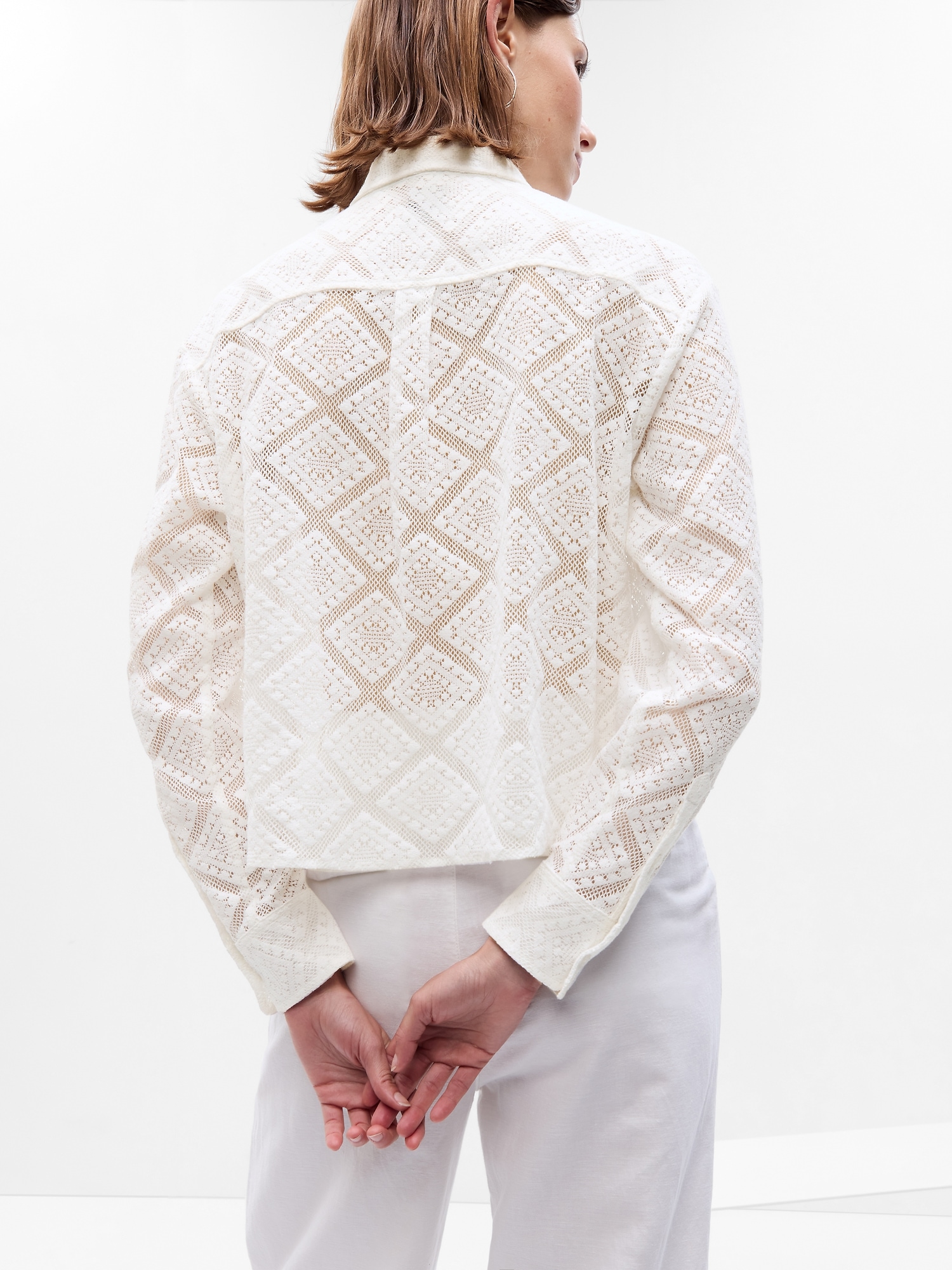 Cropped Crochet Shirt | Gap