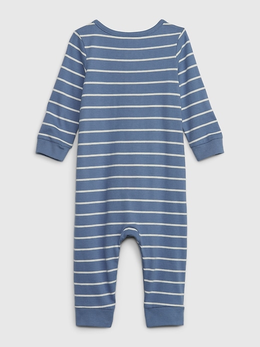 2 of 8 showing, with the color bainbridge blue of product Baby First Favorites Organic CloudCotton One-Piece