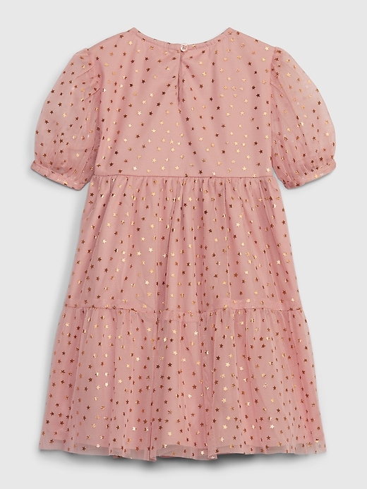 View large product image 2 of 3. Toddler Metallic Star Tulle Tiered Dress