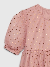 View large product image 3 of 3. Toddler Metallic Star Tulle Tiered Dress