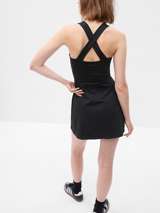 2 of 8 showing, with the color black of product GapFit Power Cross-Back Exercise Dress