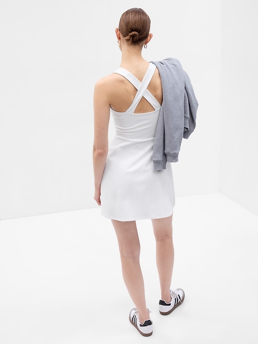2 of 8 showing, with the color optic white of product GapFit Power Cross-Back Exercise Dress