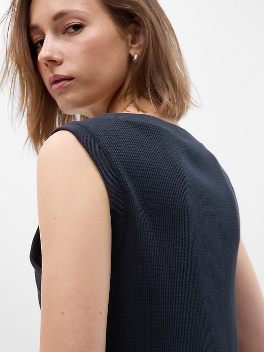 Image number 4 showing, Waffle Henley PJ Tank Top