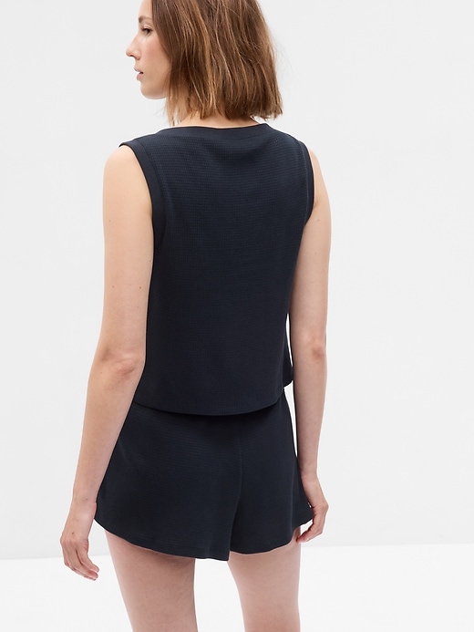 Image number 3 showing, Waffle Henley PJ Tank Top