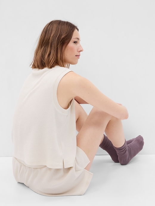 Image number 2 showing, Waffle Henley PJ Tank Top
