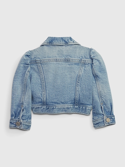 Image number 2 showing, Baby Cotton Puff Sleeve Denim Jacket