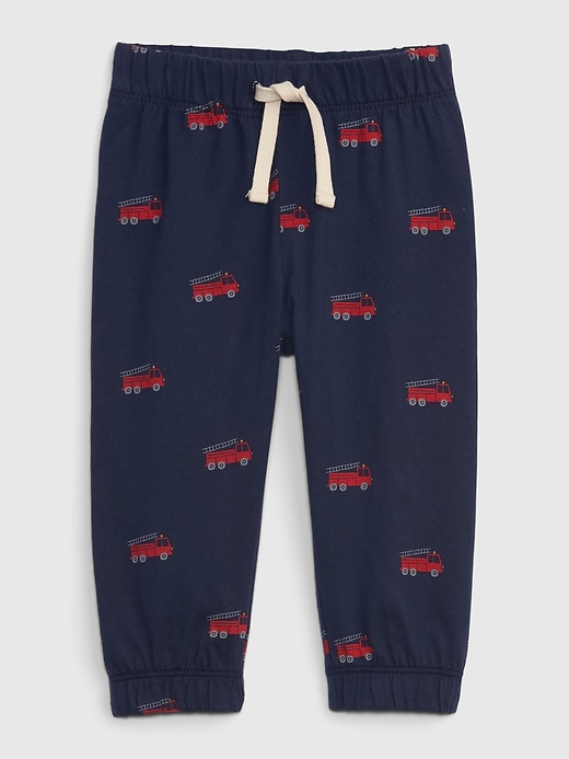 1 of 8 showing, with the color dark night blue of product Baby Organic Cotton Mix and Match Pull-On Pants