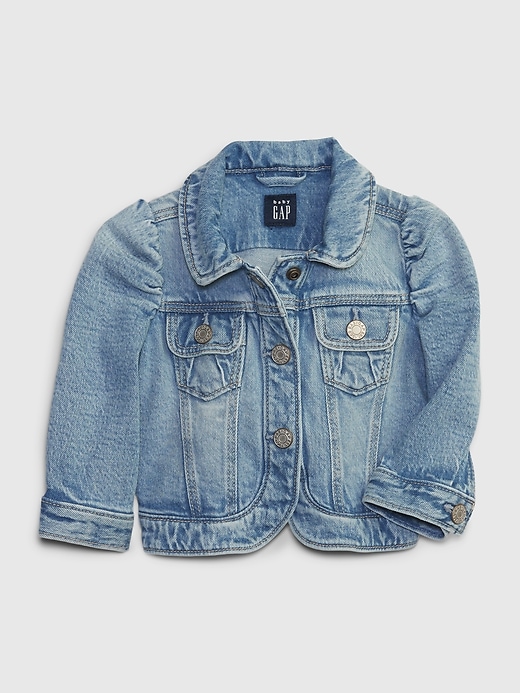 Image number 1 showing, Baby Cotton Puff Sleeve Denim Jacket