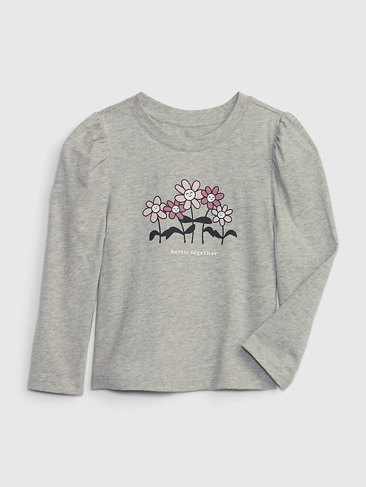 1 of 8 showing, with the color light heather grey of product Baby & Toddler Organic Cotton Mix & Match Graphic T-Shirt