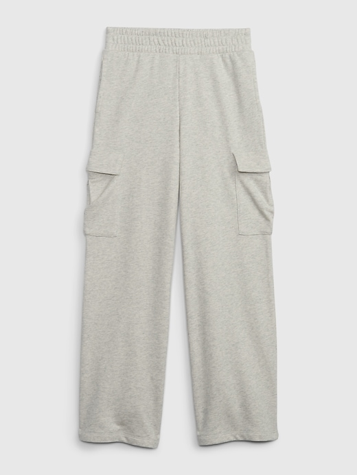 1 of 8 showing, with the color light grey heather of product Kids VintageSoft Cargo Sweatpants