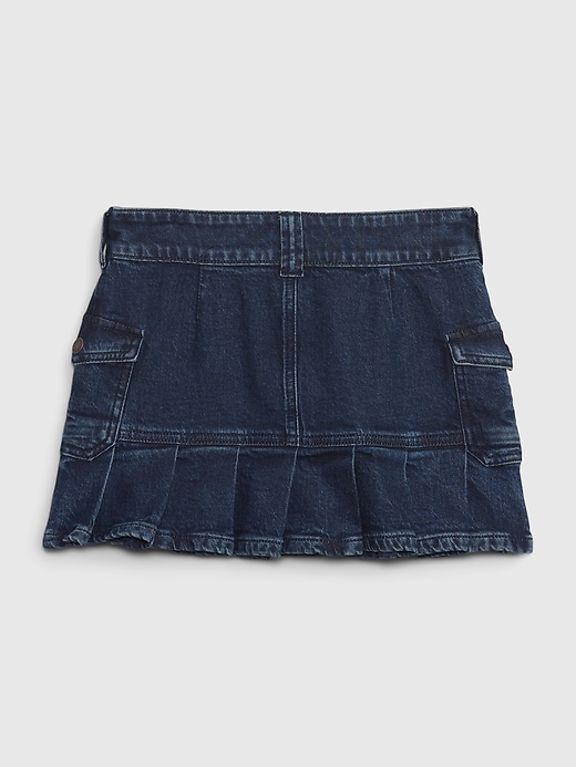 Image number 2 showing, Kids Cotton Pleated Denim Cargo Skirt