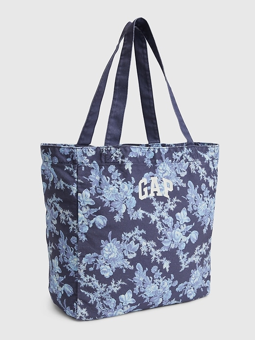 1 of 8 showing, with the color dark blue indigo floral of product Gap × LoveShackFancy Floral Tote
