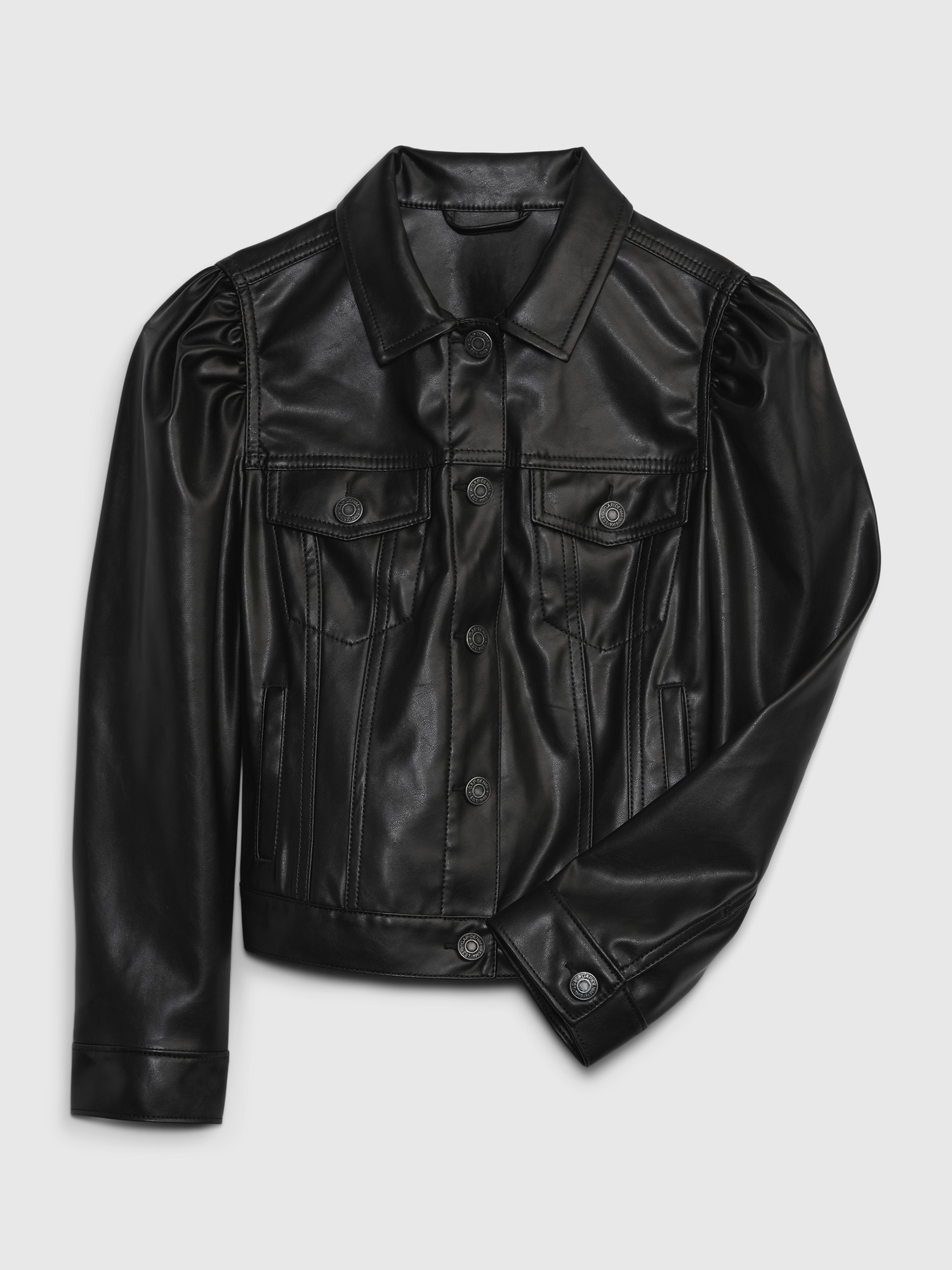 Kids Faux-Leather Puff Sleeve Jacket | Gap