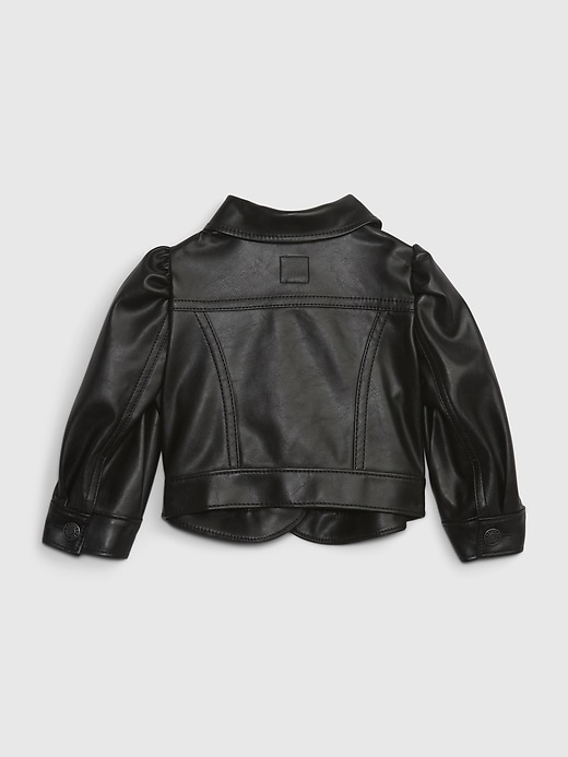 Baby Puff Sleeve Vegan Leather Jacket Gap