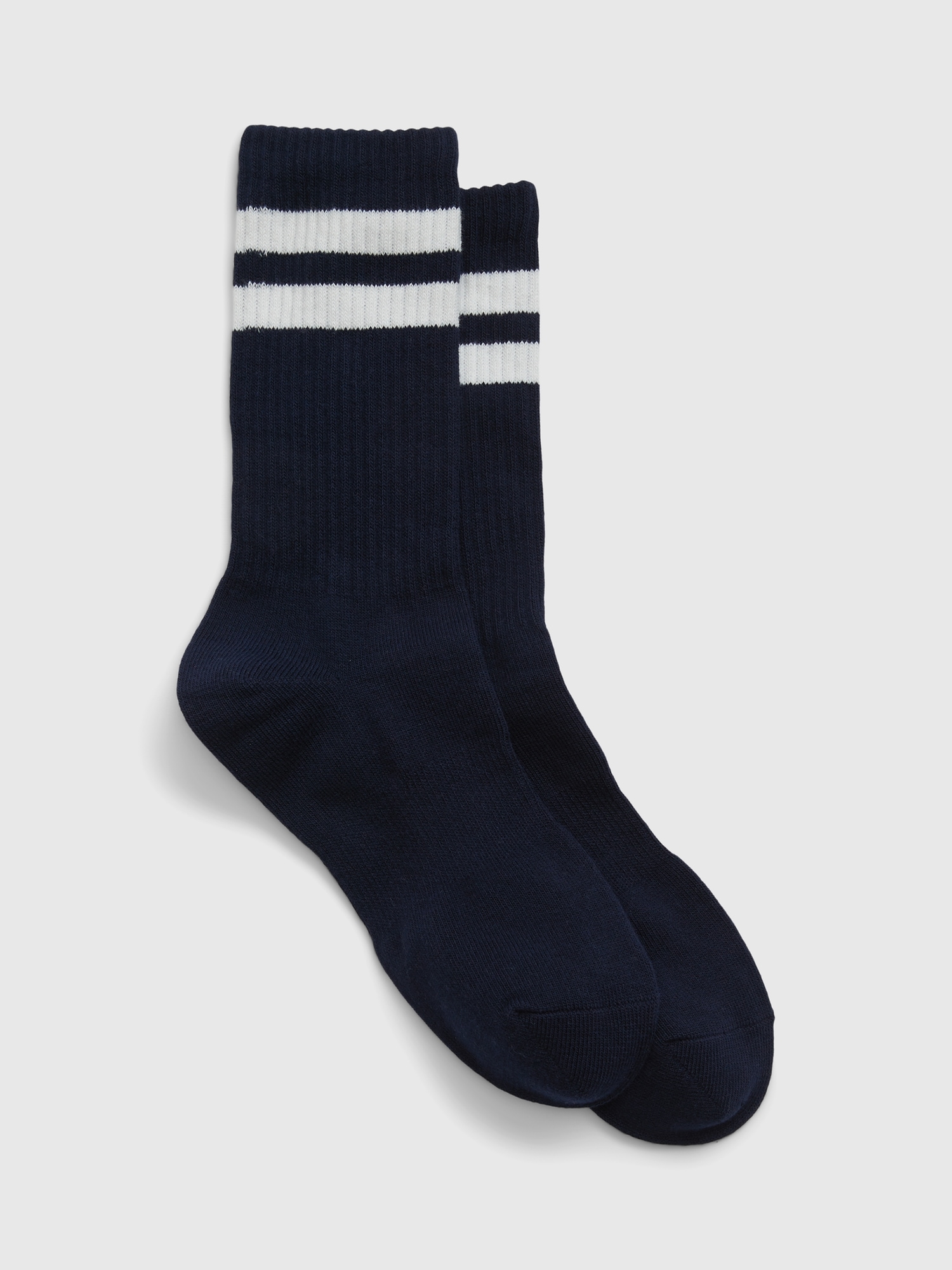 Gap Stripe Quarter Crew Socks In Off White Stripe