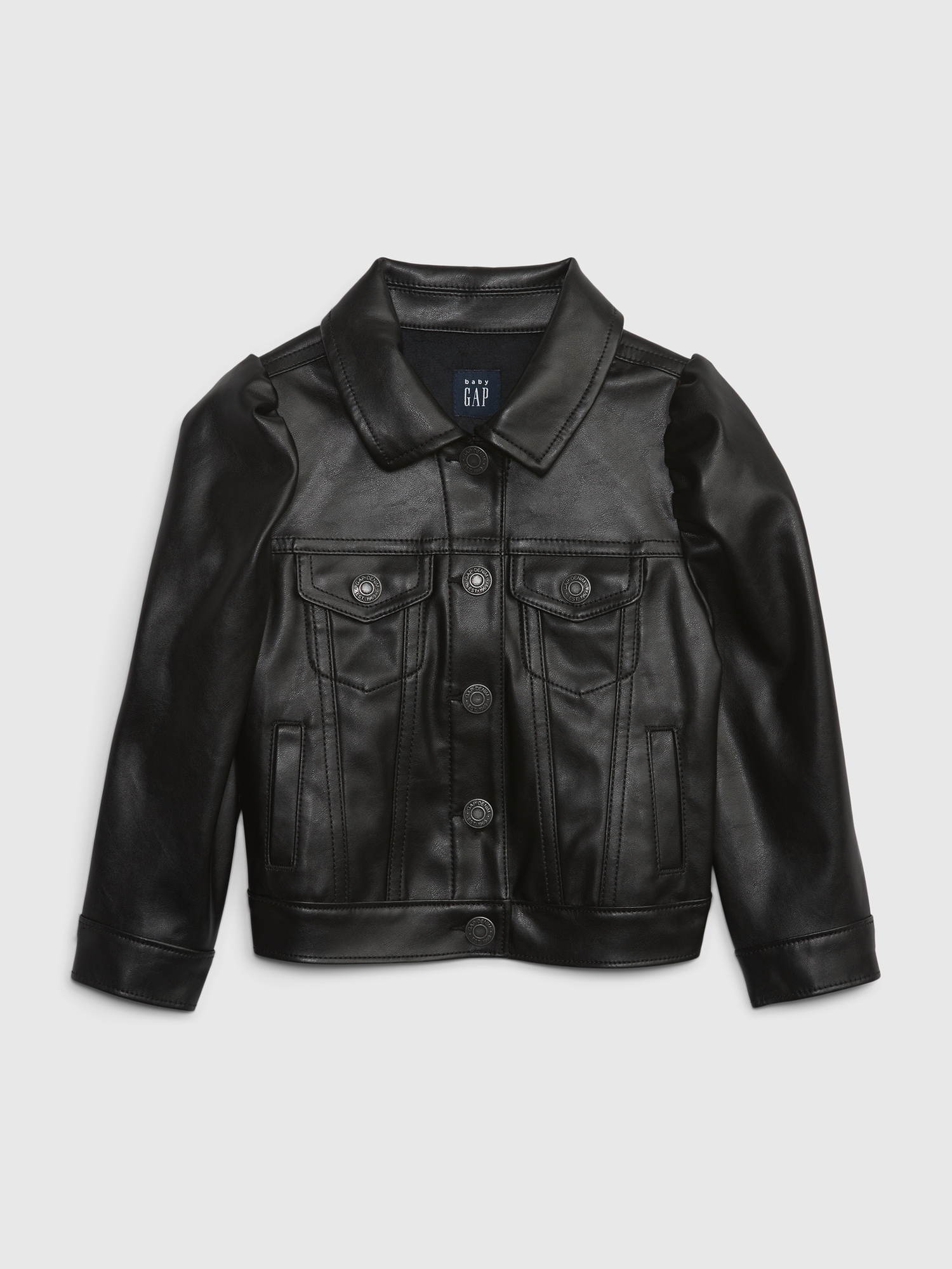 Toddler Puff Sleeve Vegan Leather Jacket | Gap