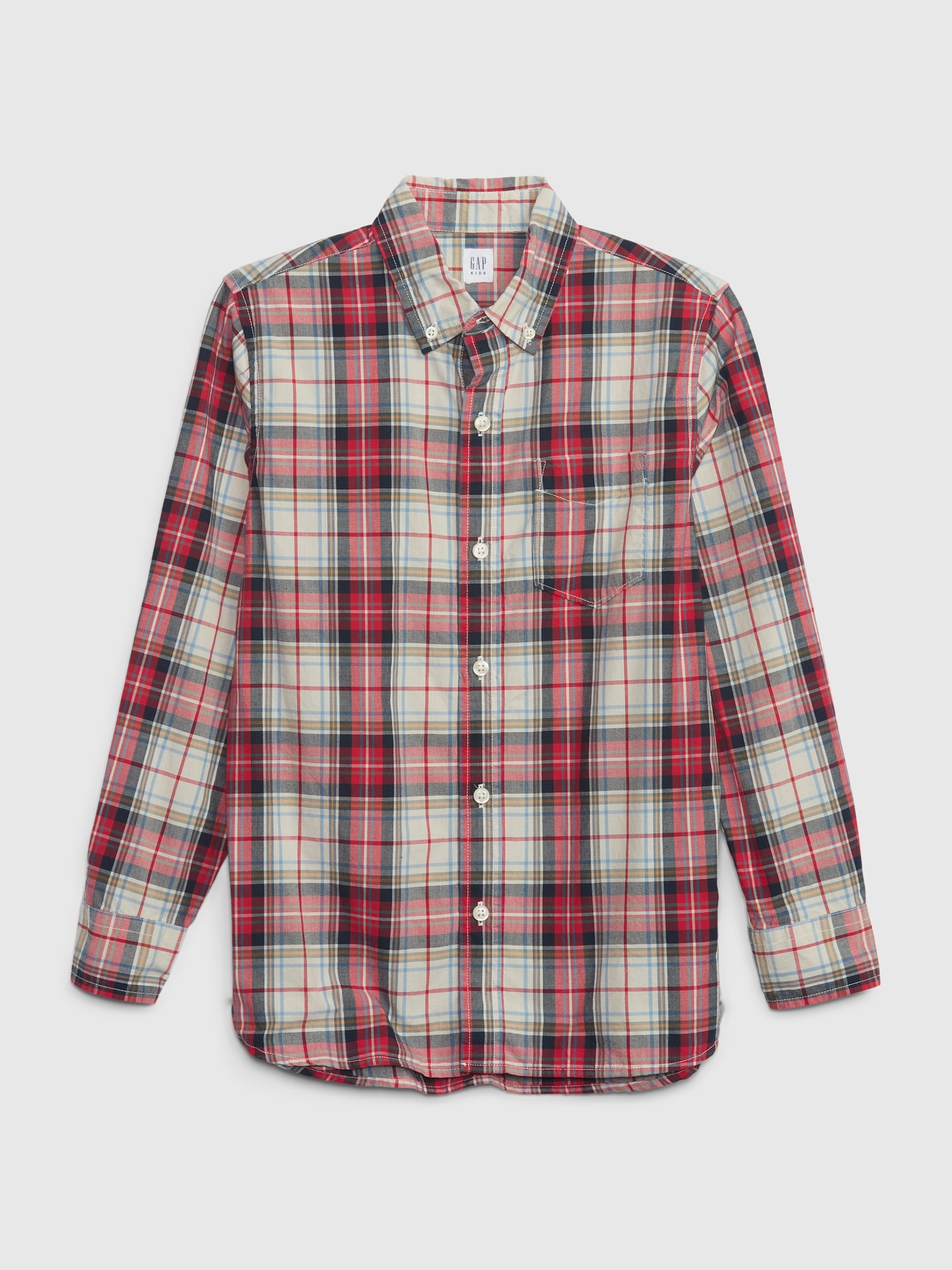 Kids Poplin Button-Down Shirt | Gap