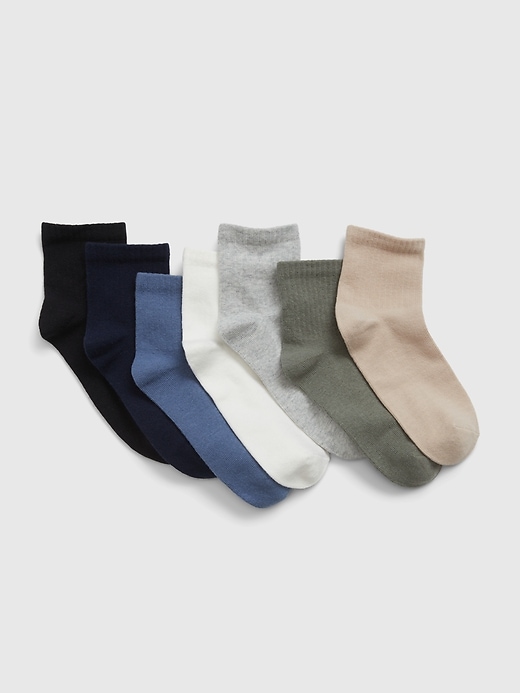 1 of 8 showing, with the color multi of product Kids Quarter Crew Socks (7-Pack)