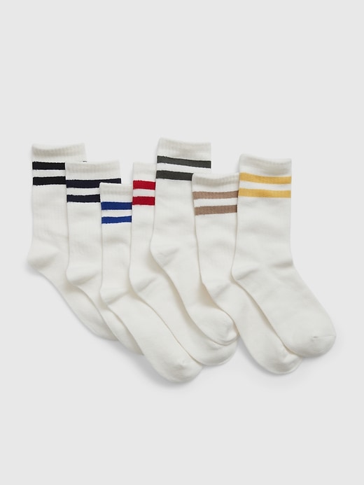 View large product image 1 of 1. Kids Stripe Crew Socks (7-Pack)