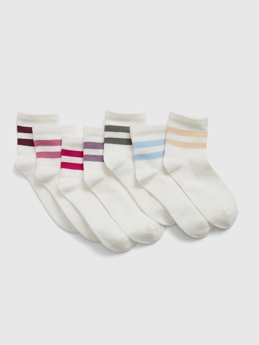 View large product image 1 of 1. Kids Cotton Quarter  Crew Socks (7-Pack)