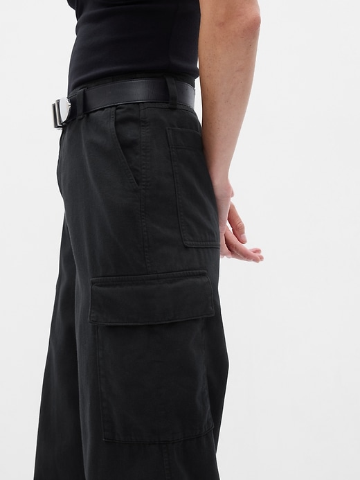Image number 8 showing, Mid Rise Twill Loose Cargo Pants