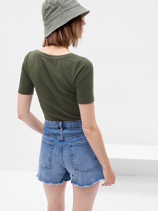 2 of 8 showing, with the color deep green of product Modern V-Neck T-Shirt