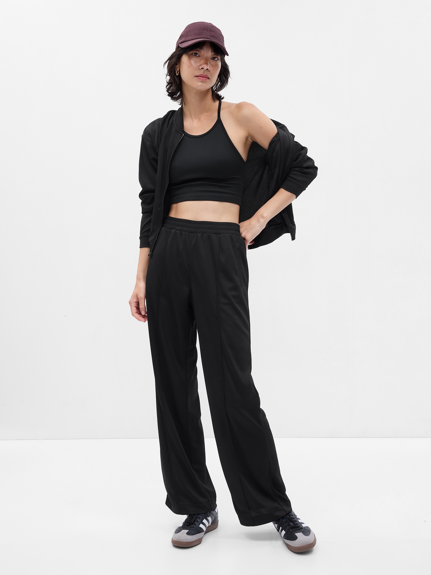 GapFit High Rise Seamed Mesh Pants