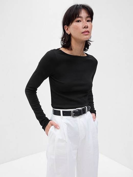 Image number 3 showing, Modern Boatneck T-Shirt