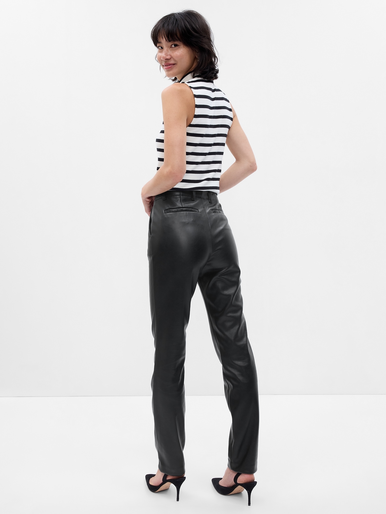 Only faux leather trousers in black | ASOS