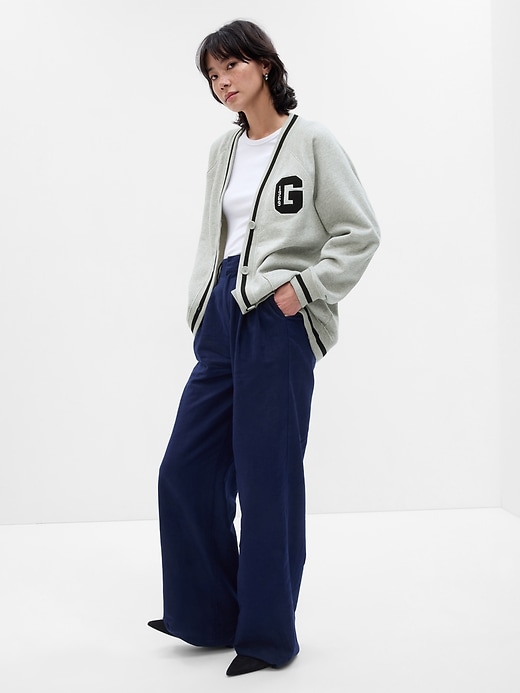 1 of 8 showing, with the color heather grey of product Vintage Soft Sweatshirt Cardigan