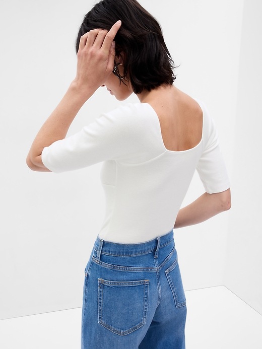 2 of 8 showing, with the color new off white of product Modern Sweetheart Corset T-Shirt