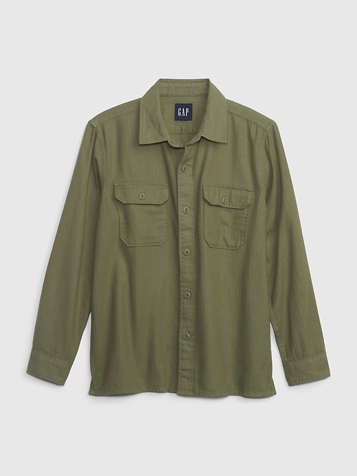 1 of 8 showing, with the color walden green of product Kids Utility Shirt