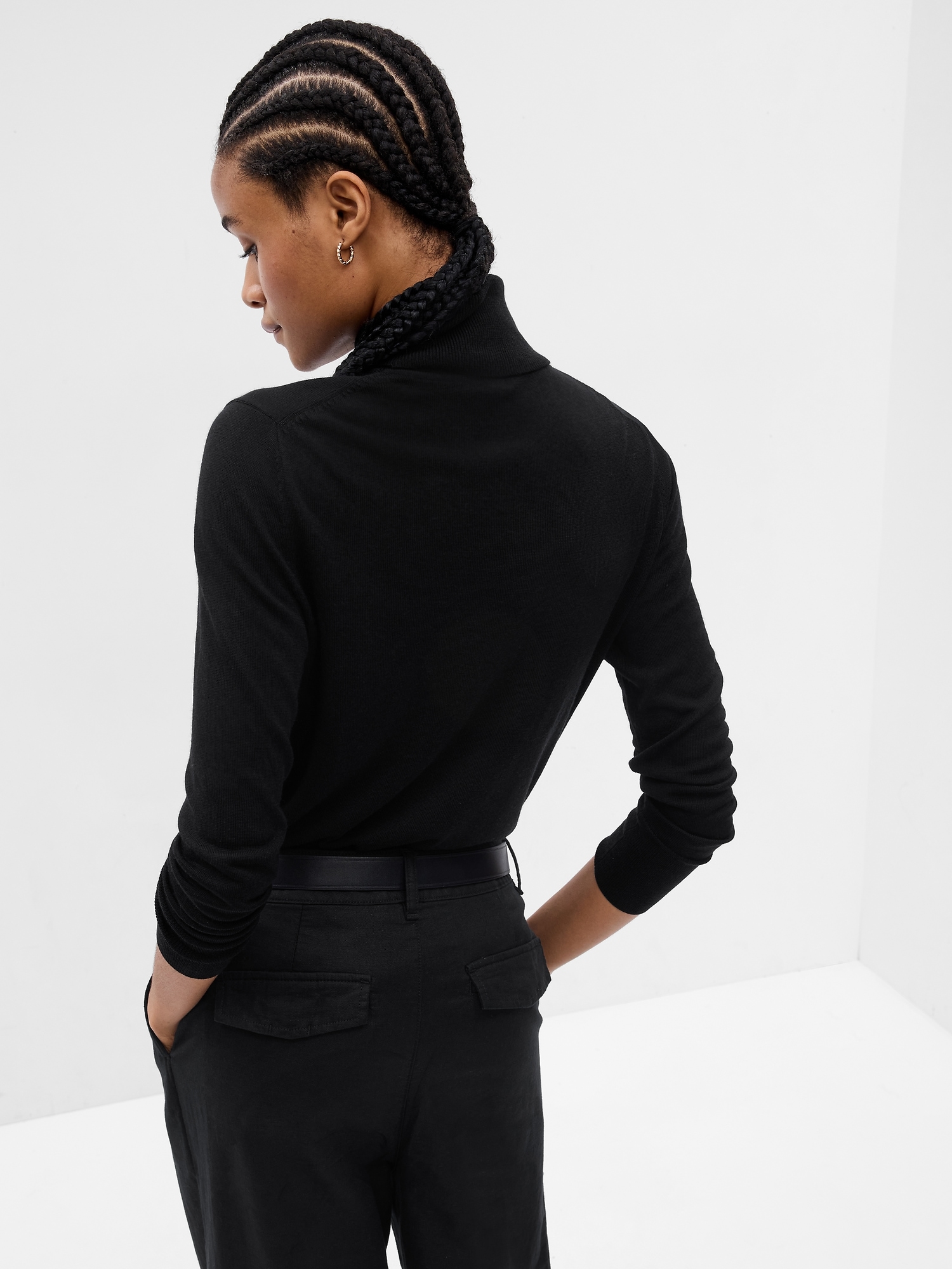 Merino turtle neck black