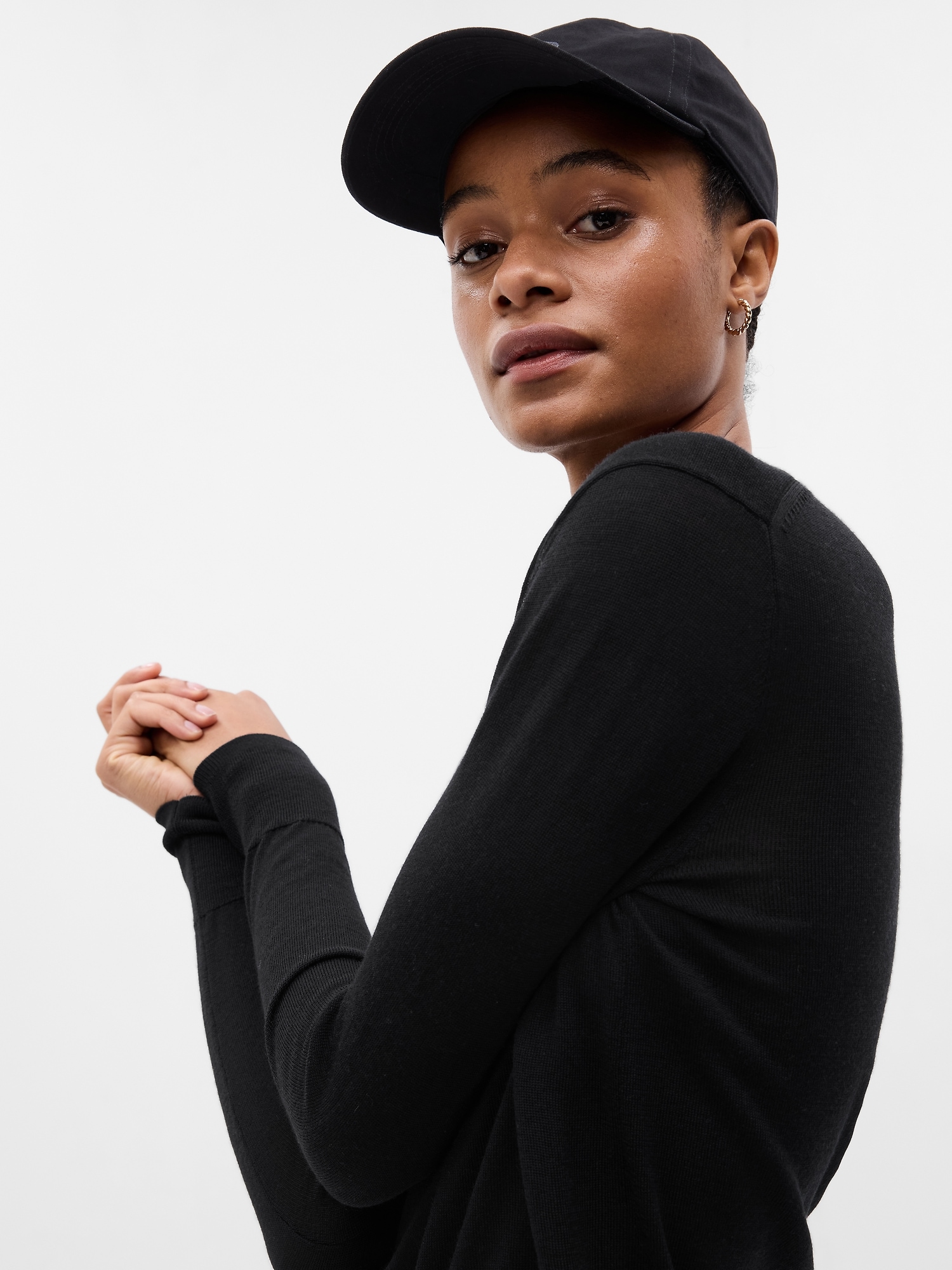 Merino wool crewneck sweater gap