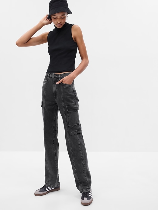 Image number 1 showing, High Rise '90s Loose Cargo Jeans